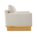 Fauteuil d'appoint moderne et minimaliste avec structure en bois massif – Siège de salon ergonomique avec coussins moelleux