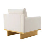 Fauteuil d'appoint moderne et minimaliste avec structure en bois massif – Siège de salon ergonomique avec coussins moelleux