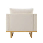 Fauteuil d'appoint moderne et minimaliste avec structure en bois massif – Siège de salon ergonomique avec coussins moelleux