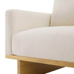 Fauteuil d'appoint moderne et minimaliste avec structure en bois massif – Siège de salon ergonomique avec coussins moelleux