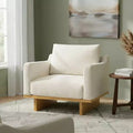 Whisen Modern Minimalist Accent Chair with Solid Wood Frame Ergonomic for Living Room, Soft Cushions and Spacious Design
