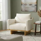 Whisen Modern Minimalist Accent Chair with Solid Wood Frame Ergonomic for Living Room, Soft Cushions and Spacious Design