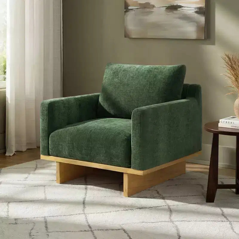 Modern Minimalist Accent Chair with Solid Wood Frame – Ergonomic Living Room Seating with Soft Cushions