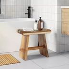 Tabouret de douche en bois massif naturel 50 x 30 x 44 cm