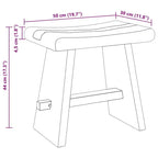 Tabouret de douche en bois massif naturel 50 x 30 x 44 cm