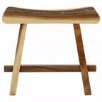 Tabouret de douche en bois massif naturel 50 x 30 x 44 cm