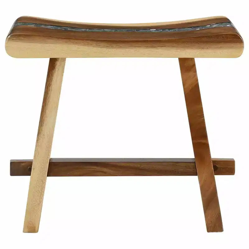 Natural Solid Wood Shower Stool 19.69 x 11.81 x 17.32 in