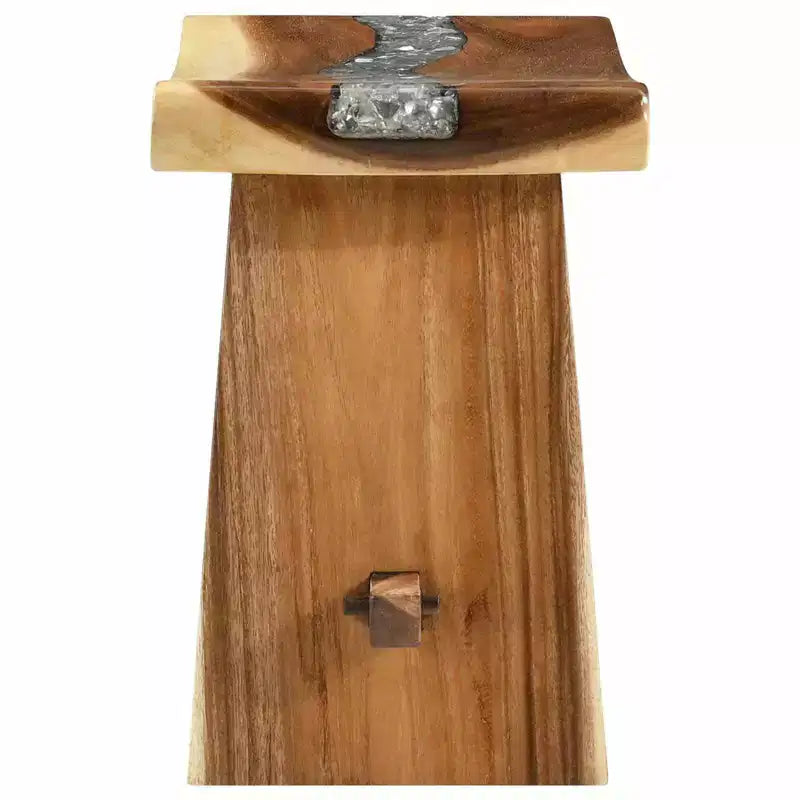 Natural Solid Wood Shower Stool 19.69 x 11.81 x 17.32 in