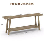Console 2 plateaux de 71 pouces avec cadre en bois