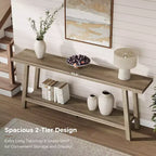 Console 2 plateaux de 71 pouces avec cadre en bois