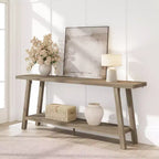 Console 2 plateaux de 71 pouces avec cadre en bois