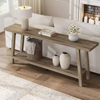 Console 2 plateaux de 71 pouces avec cadre en bois