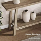 Console 2 plateaux de 71 pouces avec cadre en bois