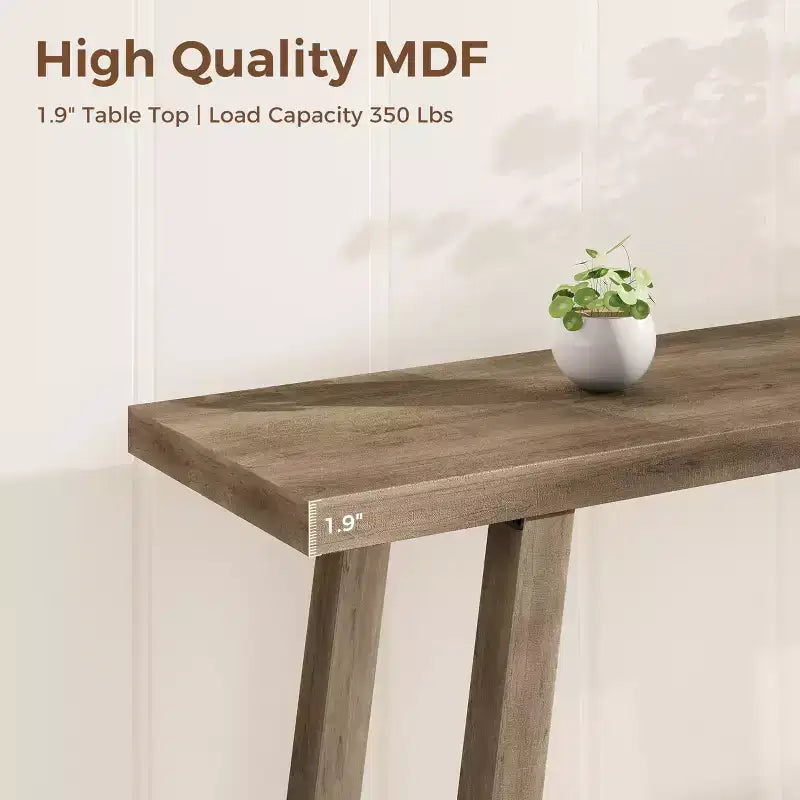 71-Inch 2-Tier Console Table with Wood Frame
