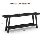 Console 2 plateaux de 71 pouces avec cadre en bois