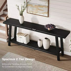 Console 2 plateaux de 71 pouces avec cadre en bois
