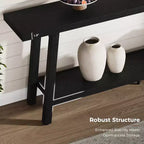 Console 2 plateaux de 71 pouces avec cadre en bois