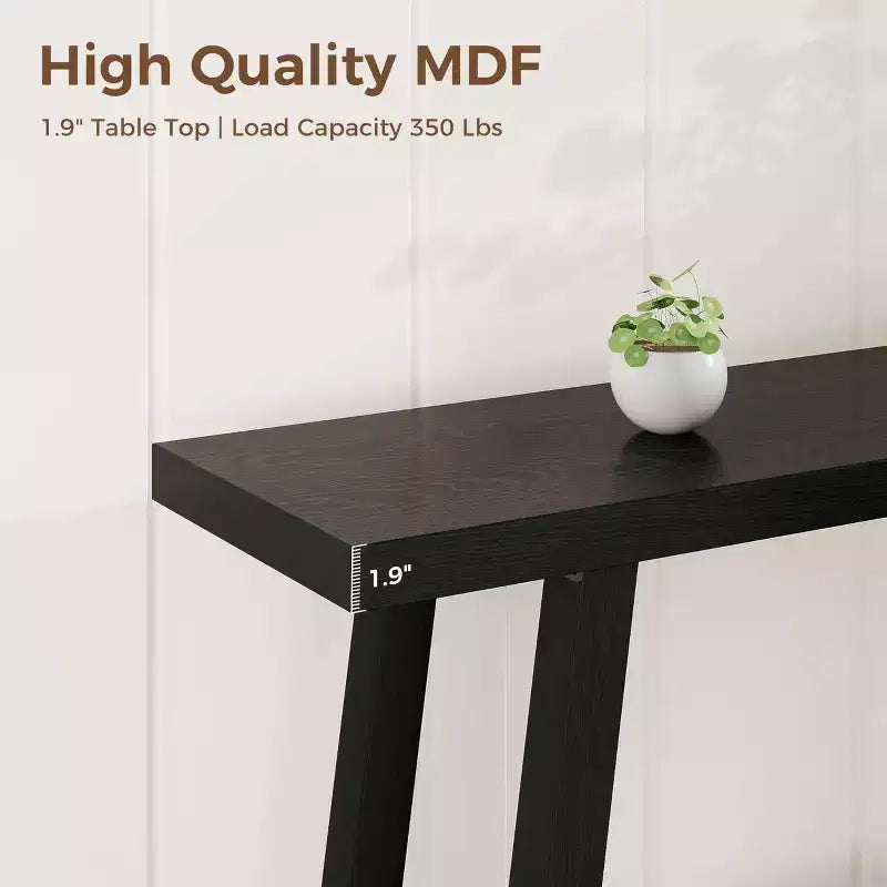 71-Inch 2-Tier Console Table with Wood Frame