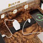 Commode en tissu à 11 tiroirs avec station de charge et lumières LED