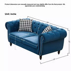 Canapé Chesterfield en Velours Rembourré avec Accoudoirs Ronds et Clous Décoratifs