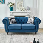 GDFStudio Jenifer Chesterfield Velvet Upholstered Sofa with Roll Armrest and Nailhead