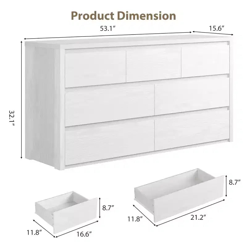 7-Drawer Wooden Dresser