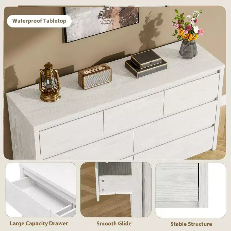 7-Drawer Wooden Dresser