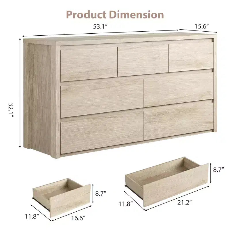 7-Drawer Wooden Dresser