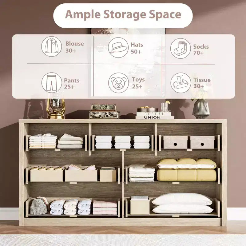 7-Drawer Wooden Dresser