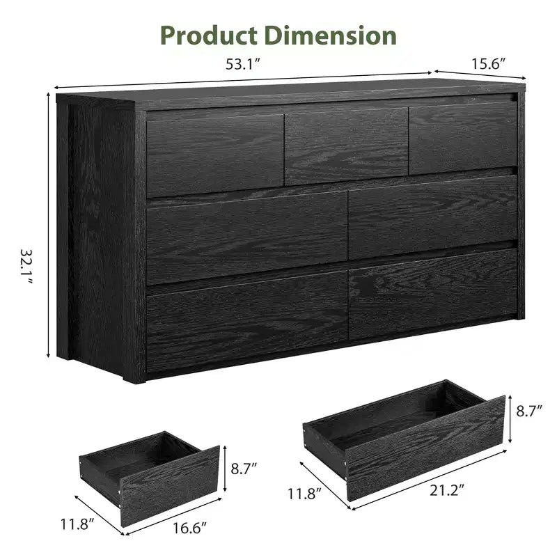 7-Drawer Wooden Dresser