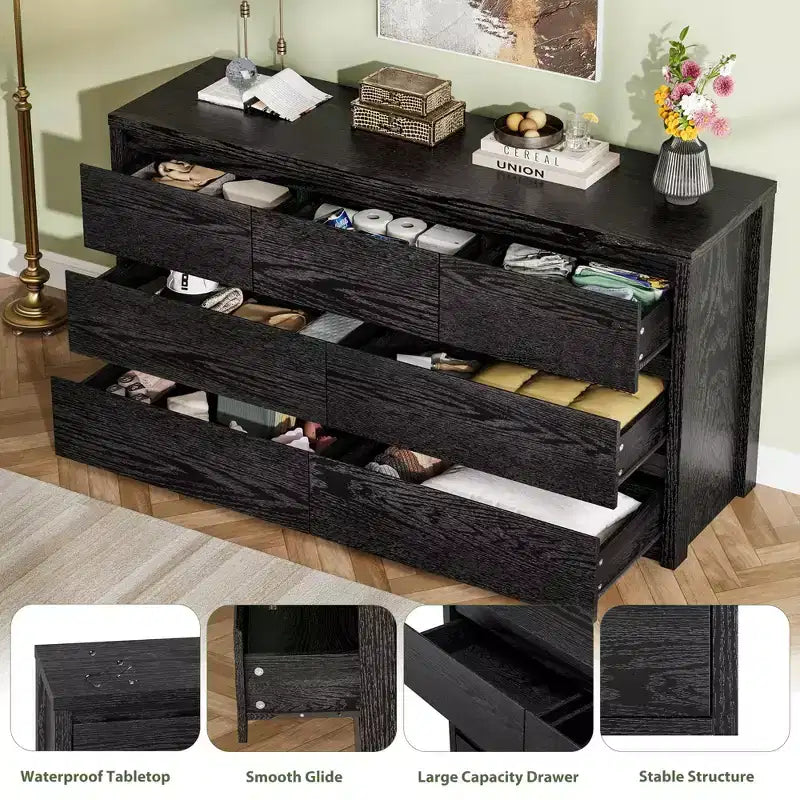 7-Drawer Wooden Dresser