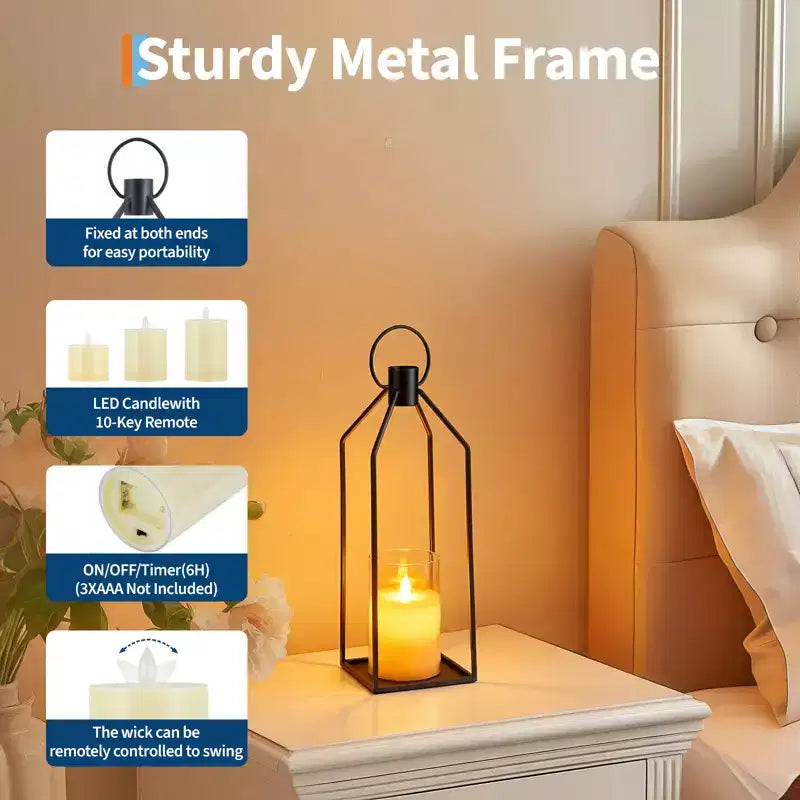 Flameless LED Candle Lantern Set with Remote Control