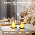 Ensemble de lanternes à bougies LED sans flamme avec télécommande