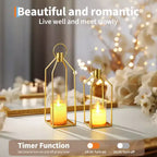 Ensemble de lanternes à bougies LED sans flamme avec télécommande