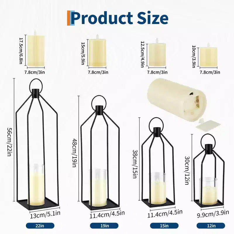 Flameless LED Candle Lantern Set with Remote Control