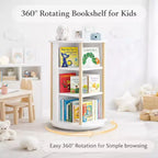 Étagère à livres rotative à 3 niveaux pour enfants avec tableau noir et rangement de jouets