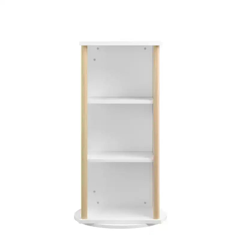 3-Tier Rotating Kids Bookshelf with Chalkboard and Toy Storage