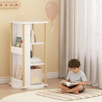 Étagère à livres rotative à 3 niveaux pour enfants avec tableau noir et rangement de jouets