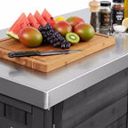 Îlot de cuisine extérieure de 78 pouces avec comptoir en acier inoxydable, station de barbecue pliable et armoires de rangement, noir
