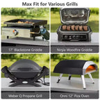 Îlot de cuisine extérieure de 78 pouces avec comptoir en acier inoxydable, station de barbecue pliable et armoires de rangement, noir