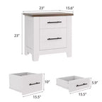 Table de chevet avec 2 tiroirs - Table d'appoint style ferme, marron