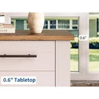Table de chevet avec 2 tiroirs - Table d'appoint style ferme, marron