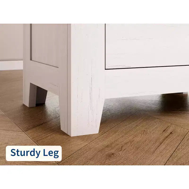Nightstand with 2 Drawers - Brown Farmhouse Side Table