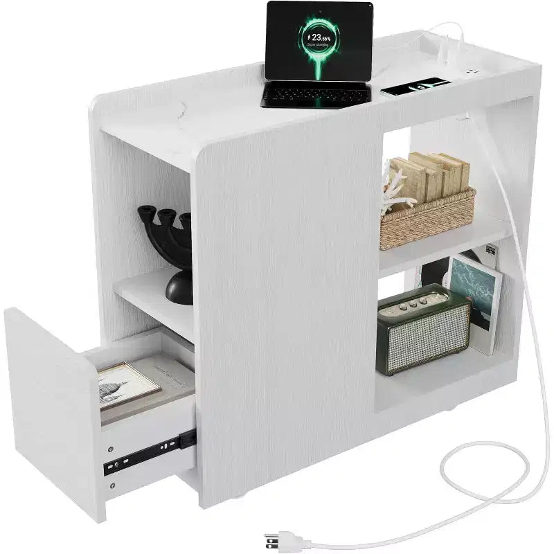 Multi-Functional Bedside Table with Storage