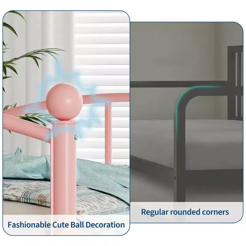 Twin Size Metal Daybed with Pull-Out Trundle and Underbed Storage