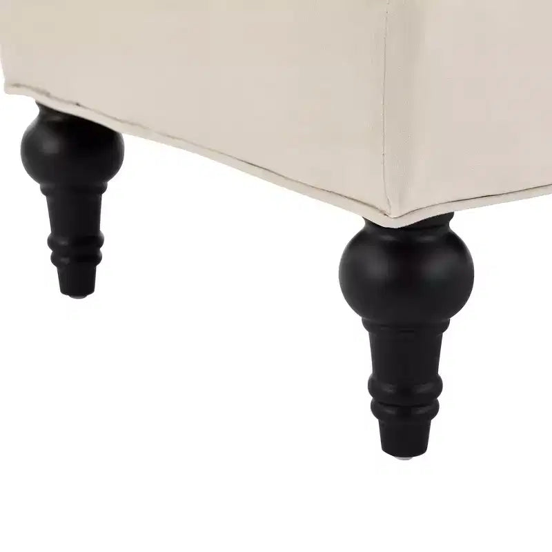 End of Bed Bench, Velvet Upholstered Tufted Bench Ottoman Footstool with 2 Detachable Pillows