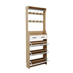 Meuble à chaussures avec 3 portes, 2 tiroirs et porte-manteau