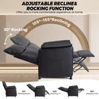 Fauteuil inclinable électrique avec chauffage et massage par vibration – Simili cuir PU, Noir