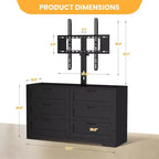 Meuble TV avec support mural et 6 tiroirs – Meuble console multimédia réglable en hauteur