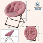 Fauteuil soucoupe en fausse fourrure, chaise lune pliable surdimensionnée pour adultes et adolescents, siège d'appoint pour chambre ou dortoir